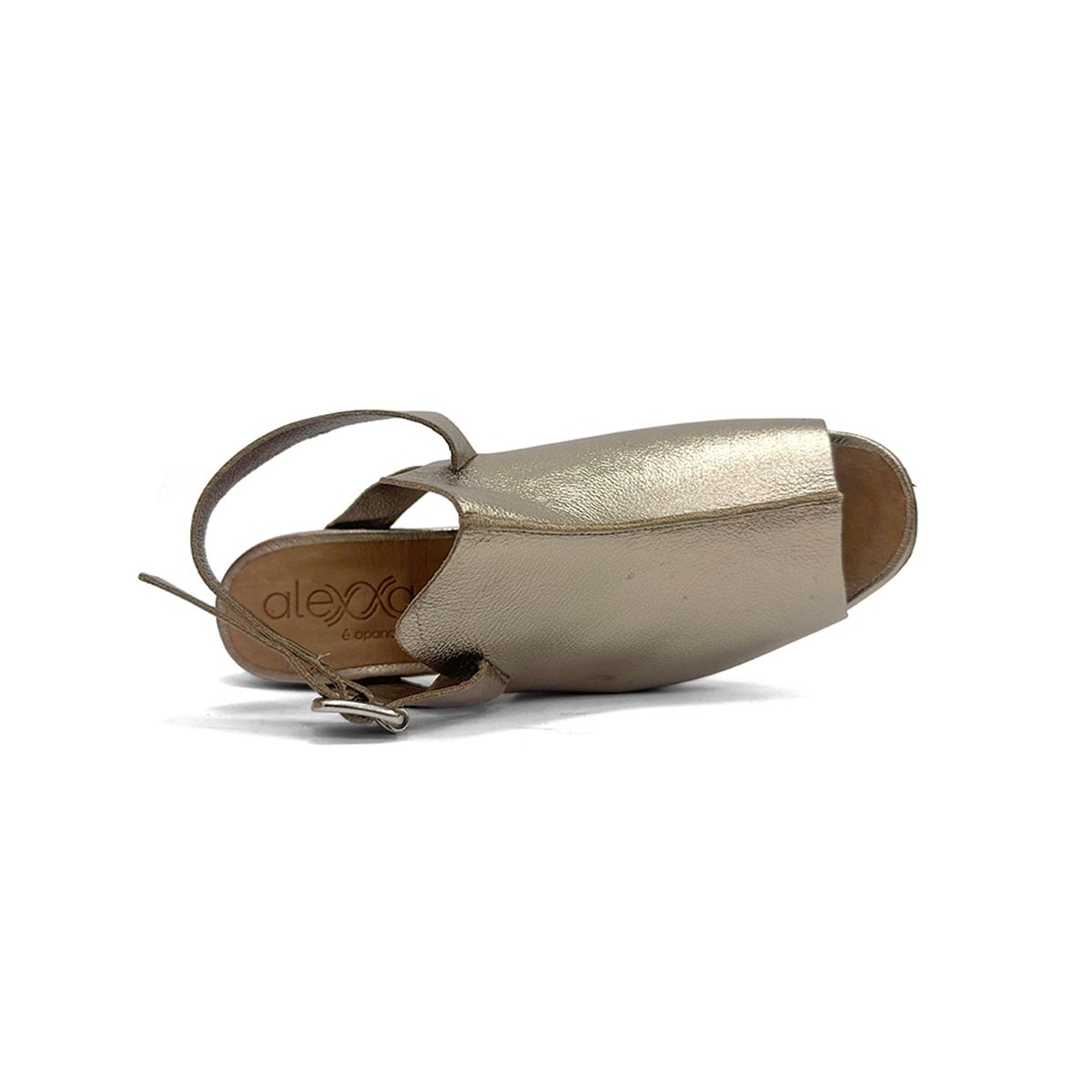 Sandalia Opananken Salto Grosso Anatomica 44425 Prata Velho Sandalia Opananken Salto Grosso Anatomica 44425 Prata Velho