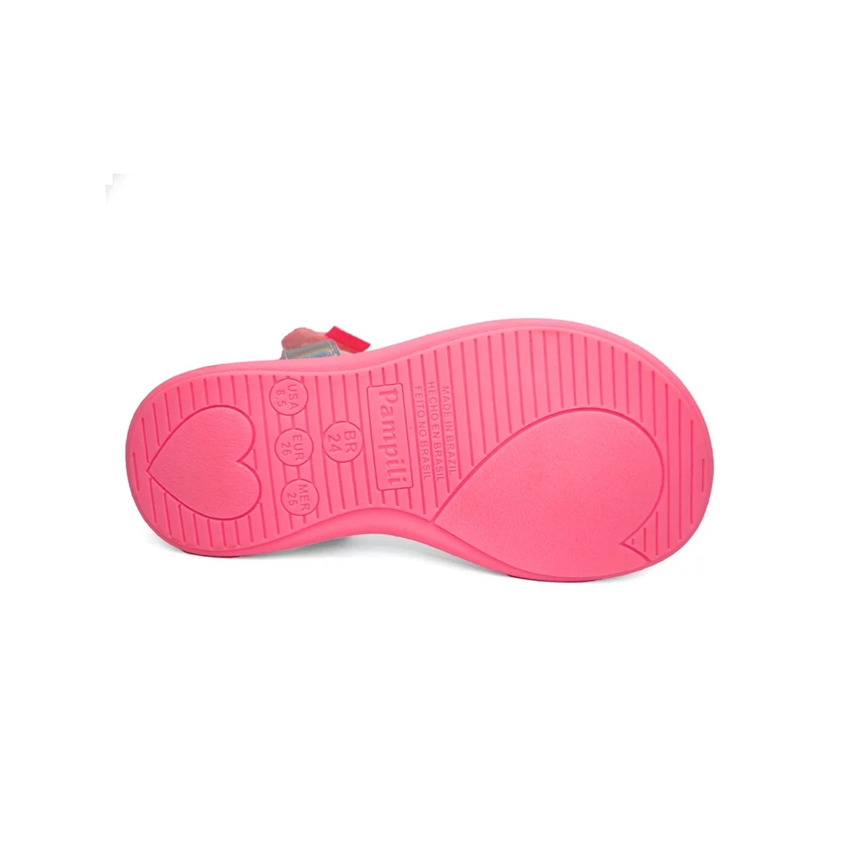 Sandália Pampili Infantil 722004   Branco/Rosa Neon
