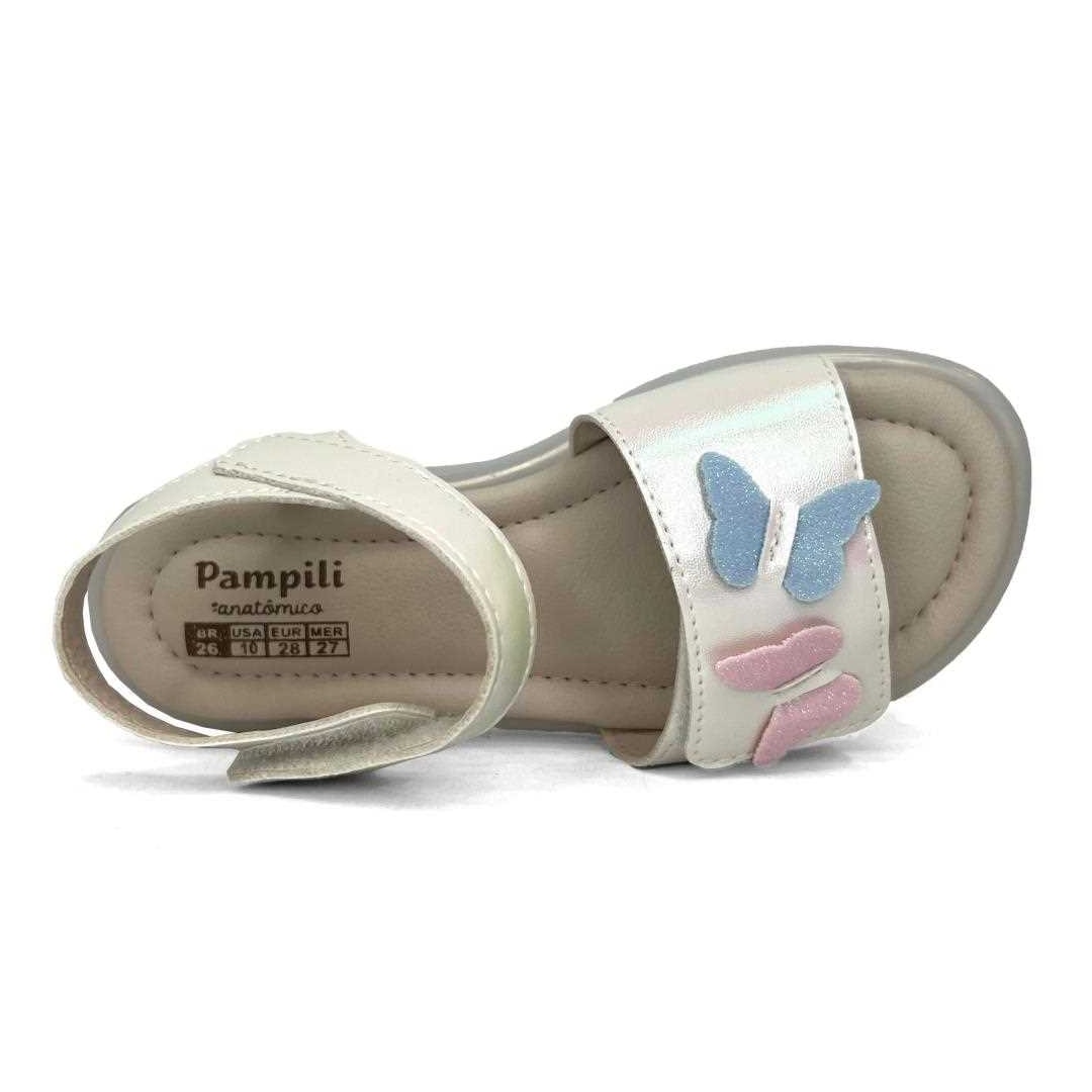 Sandália Pampili Lulli Led 697030 Branco Holografico