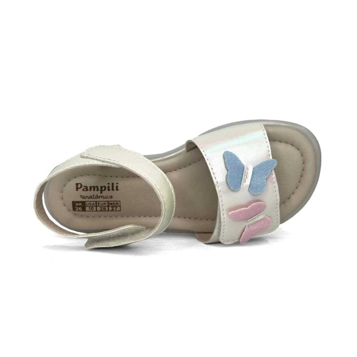 Sandália Pampili Lulli Led 697030 Branco Holografico