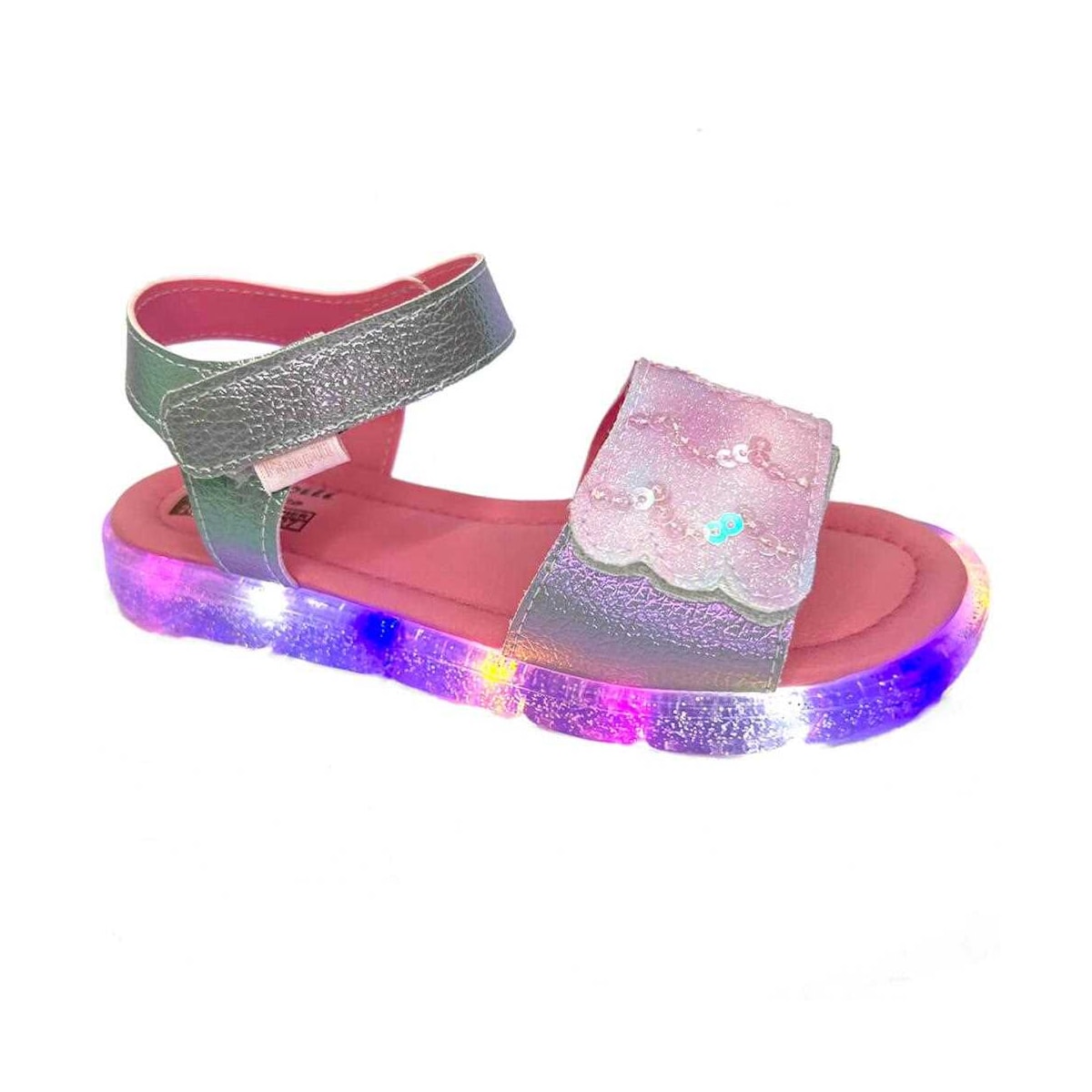 Sandália Pampili Lulli Led 697032 Prata Holografico Sandália Pampili Lulli Led 697032 Prata Holografico
