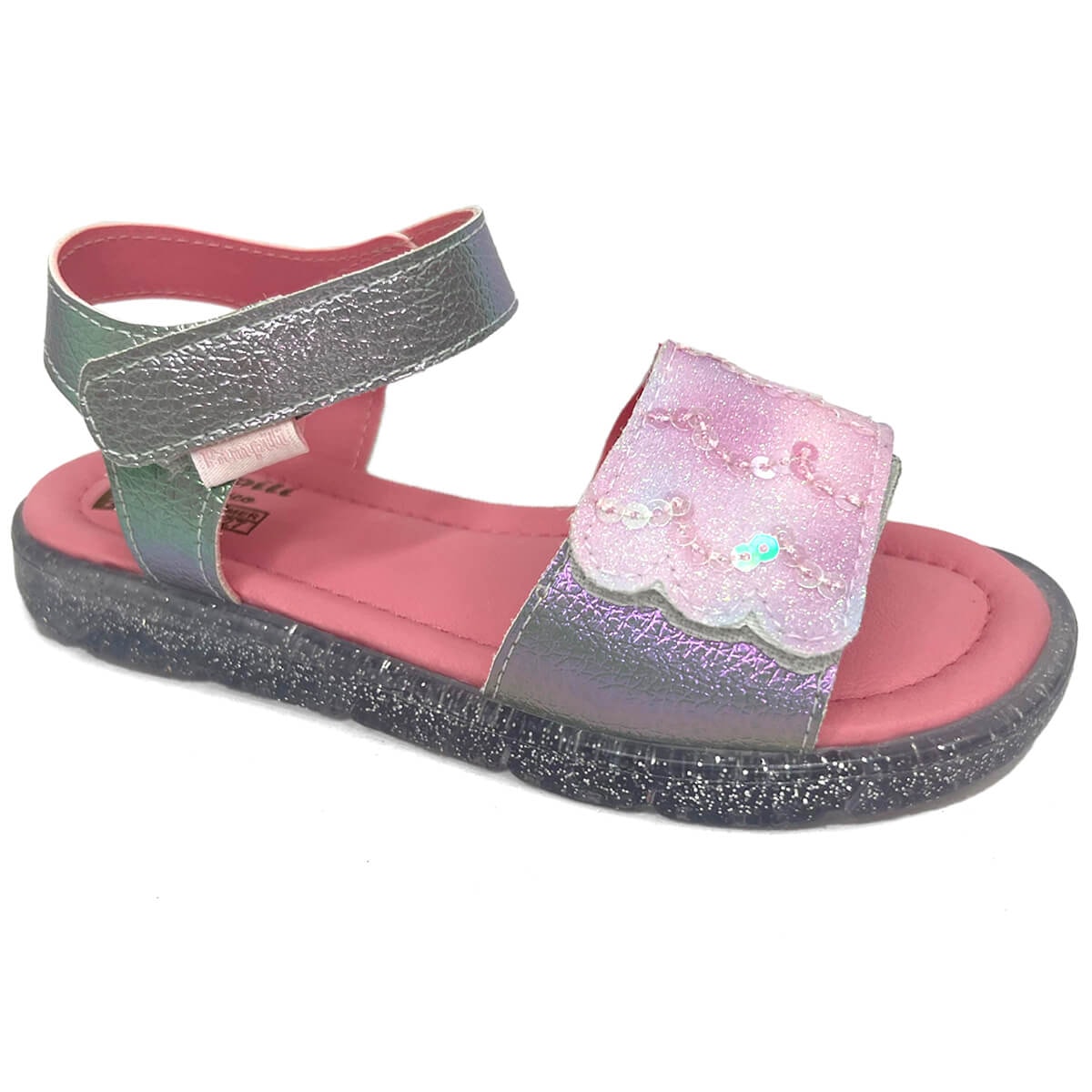 Sandália Pampili Lulli Led 697032 Prata Holografico Sandália Pampili Lulli Led 697032 Prata Holografico