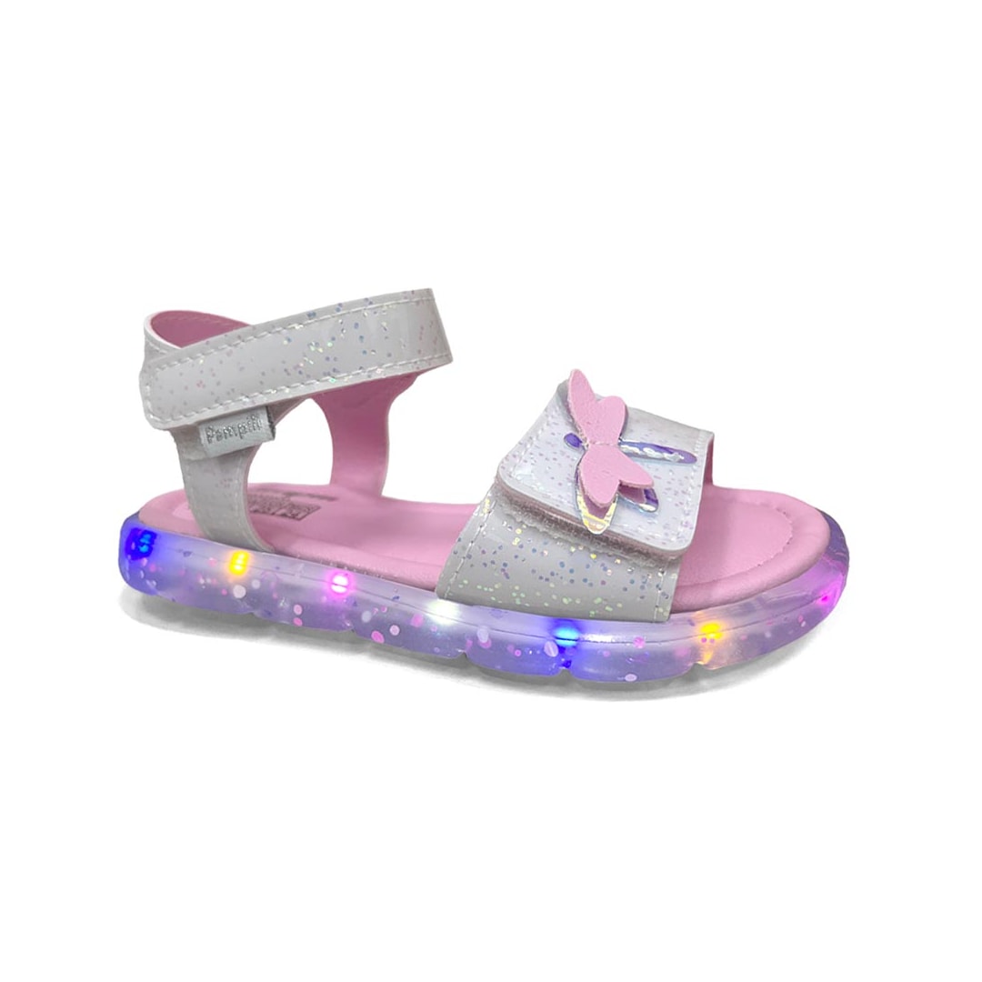 Sandália Pampili Menina Lulli Led 697056 Branco