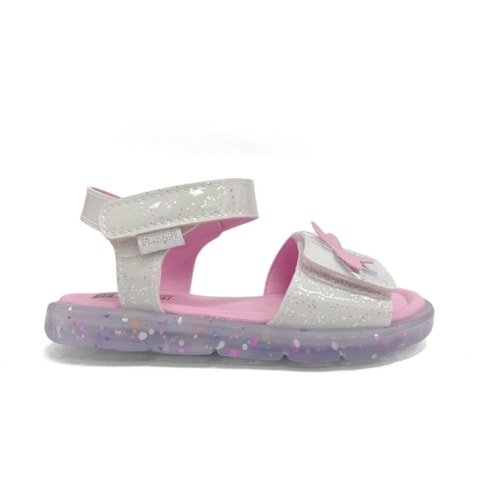 Detalhe - Sandália Pampili Menina Lulli Led 697056 Branco