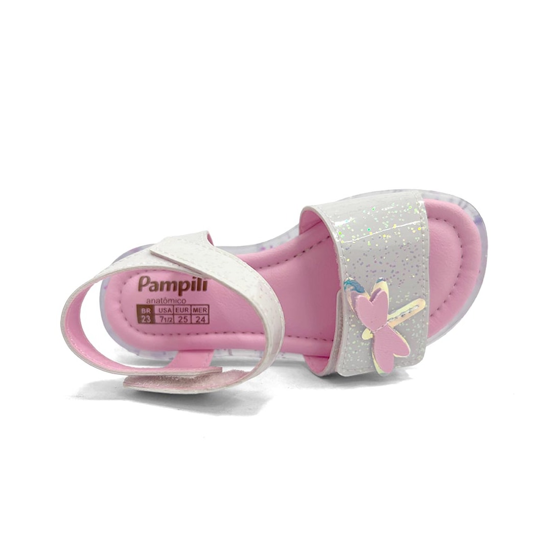 Sandália Pampili Menina Lulli Led 697056 Branco