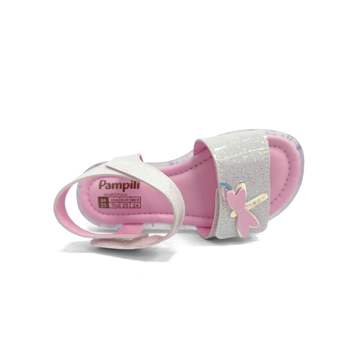 Sandália Pampili Menina Lulli Led 697056 Branco Sandália Pampili Menina Lulli Led 697056 Branco