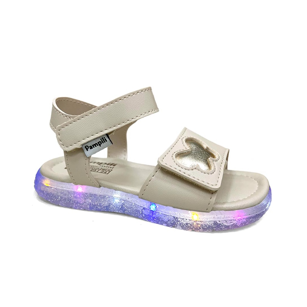Sandália Pampili Menina Mini Led 757.010 Nude
