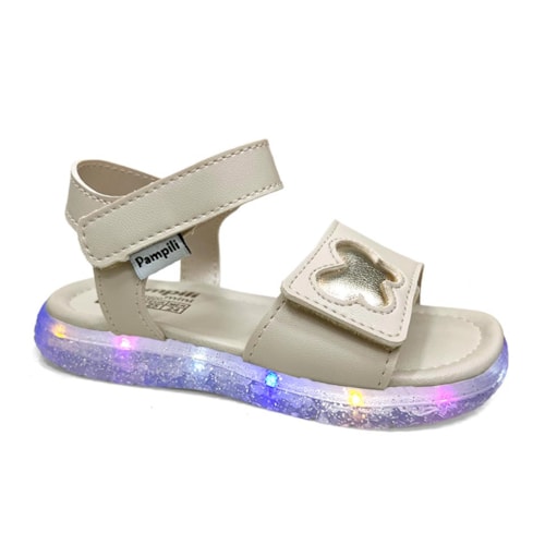 Sandália Pampili Menina Mini Led 757.010 Nude