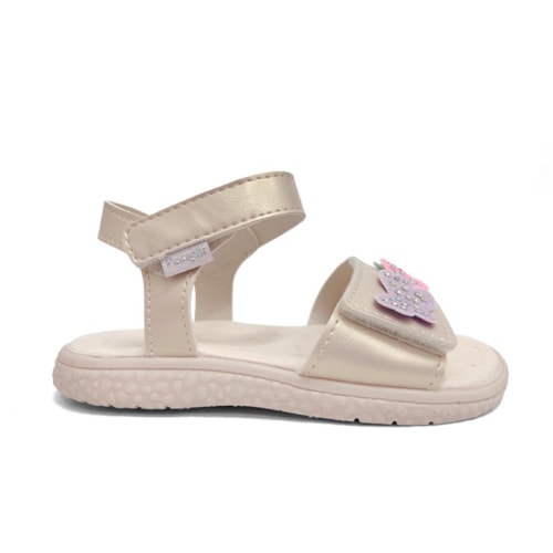 Detalhe - Sandália Pampili Menina Papete Bia 763.008 Nude Irise