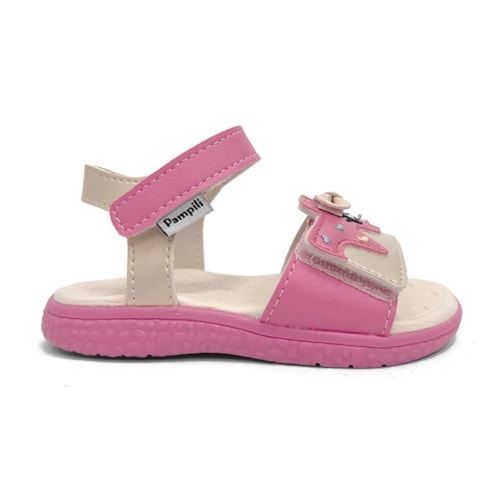 Detalhe - Sandália Pampili Menina Papete Bia 763.010 Nude Irise