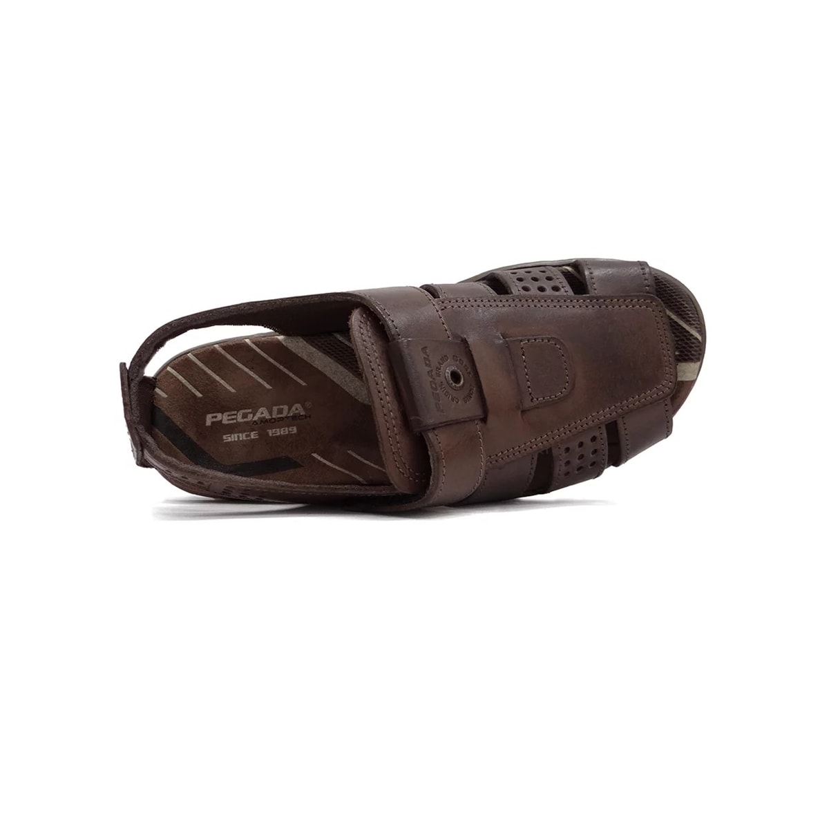 Sandália Pegada Couro Masculina 132256 Cravo