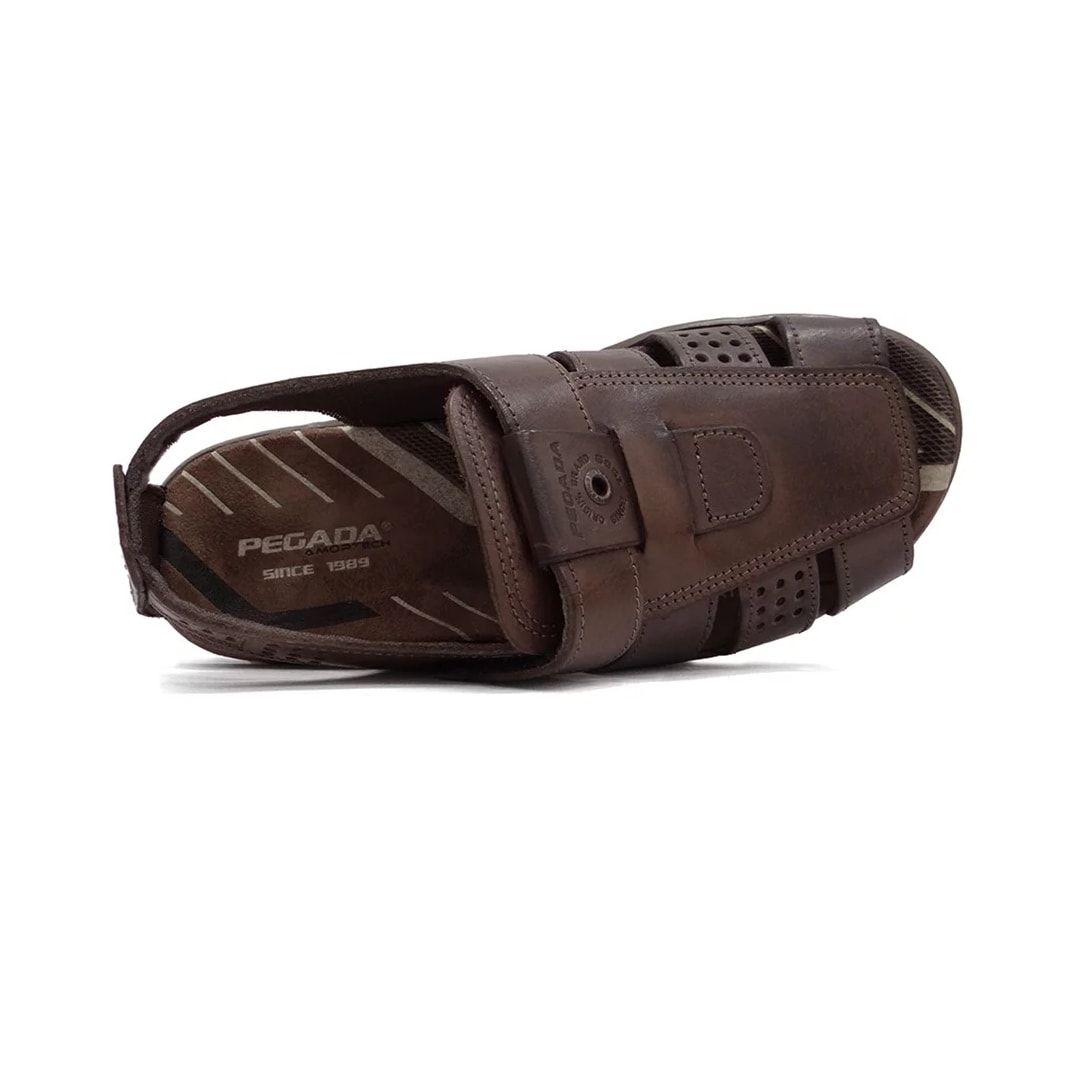Sandália Pegada Couro Masculina 132256 Cravo