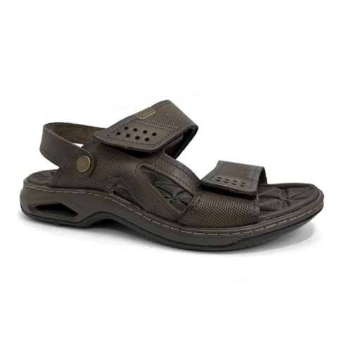 Sandália Pegada Masculina De Couro Conforto 133206 Cravo