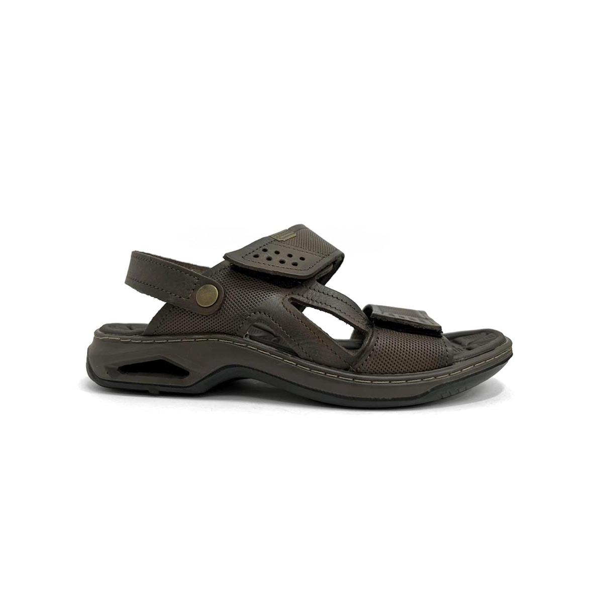 Sandália Pegada Masculina De Couro Conforto 133206 Cravo