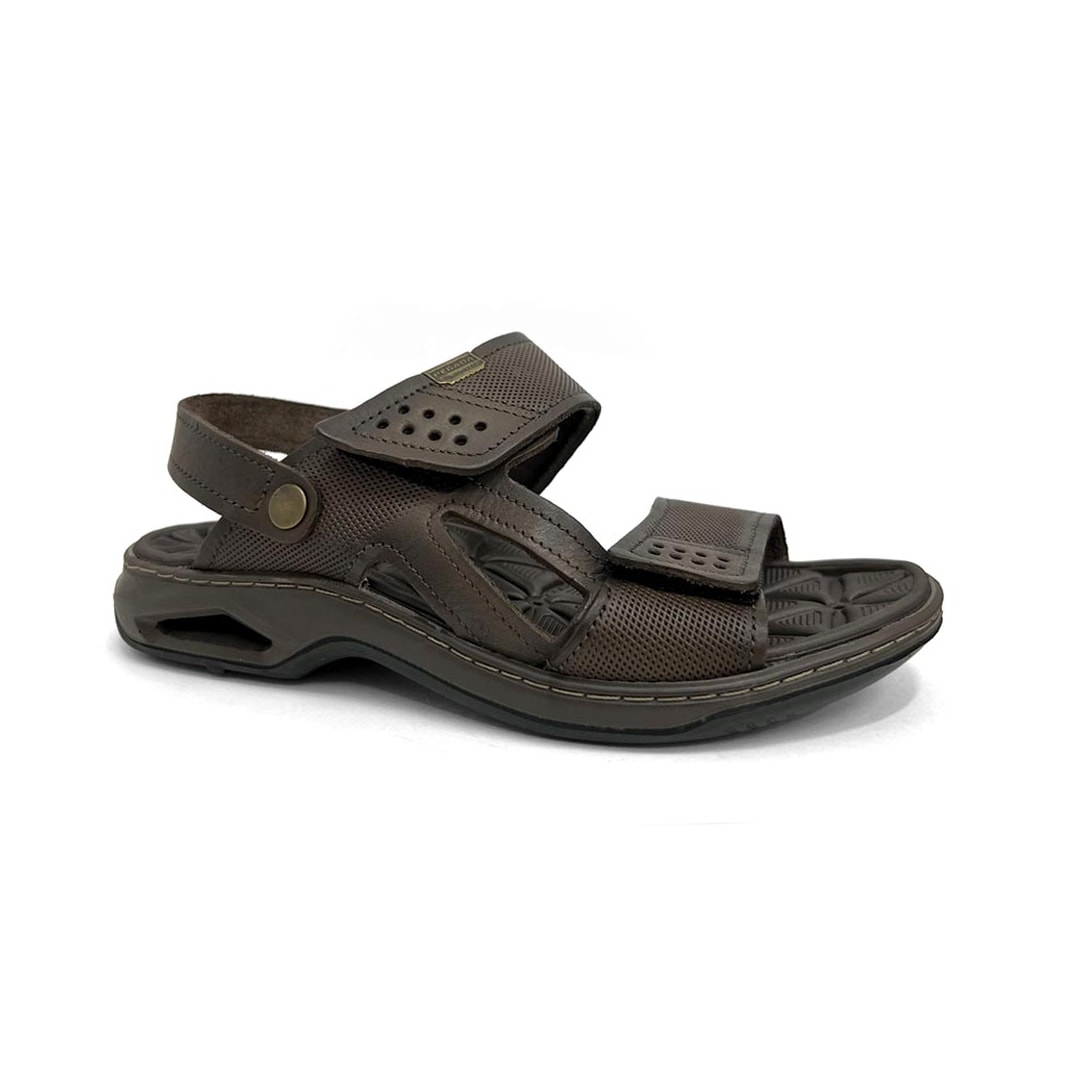 Sandália Pegada Masculina De Couro Conforto 133206 Cravo