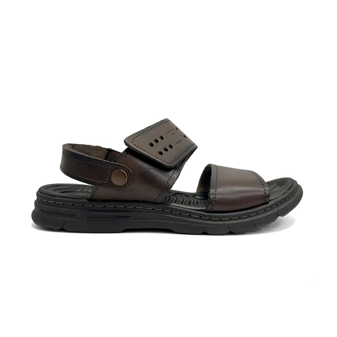 Sandália Pegada Masculina De Couro Conforto 134203 Cravo