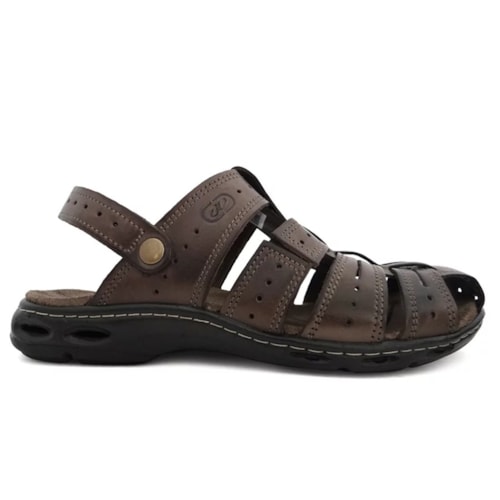 Detalhe - Sandália Pegada Papete De Couro Masc 130687 Cravo