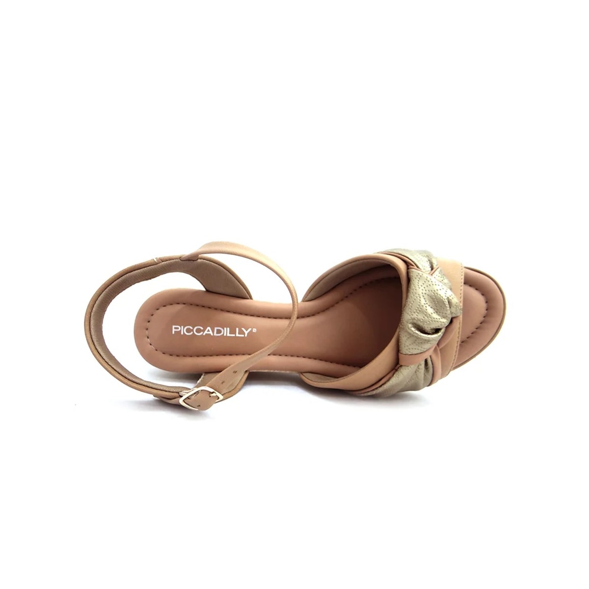 Sandália Piccadilly Anabela Conforto 408203 Nude Claro Sandália Piccadilly Anabela Conforto 408203 Nude Claro