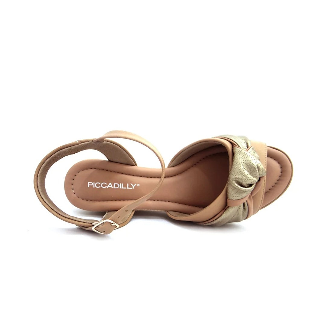 Sandália Piccadilly Anabela Conforto 408203 Nude Claro Sandália Piccadilly Anabela Conforto 408203 Nude Claro