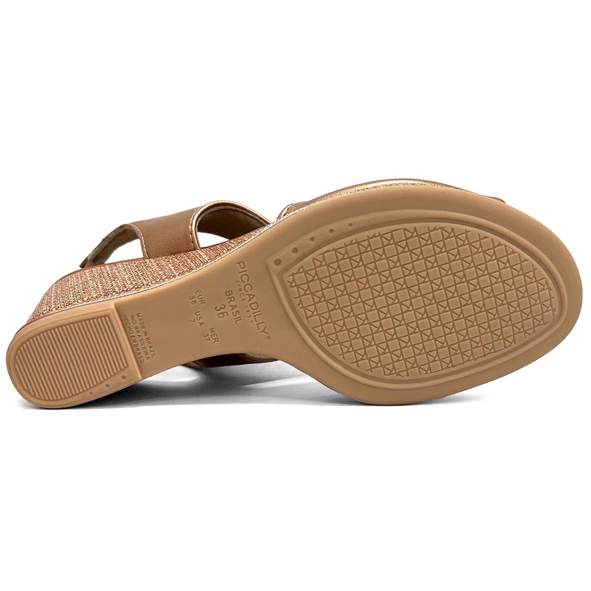 Sandália Piccadilly Anabela Conforto 408221 Ouro Rosado