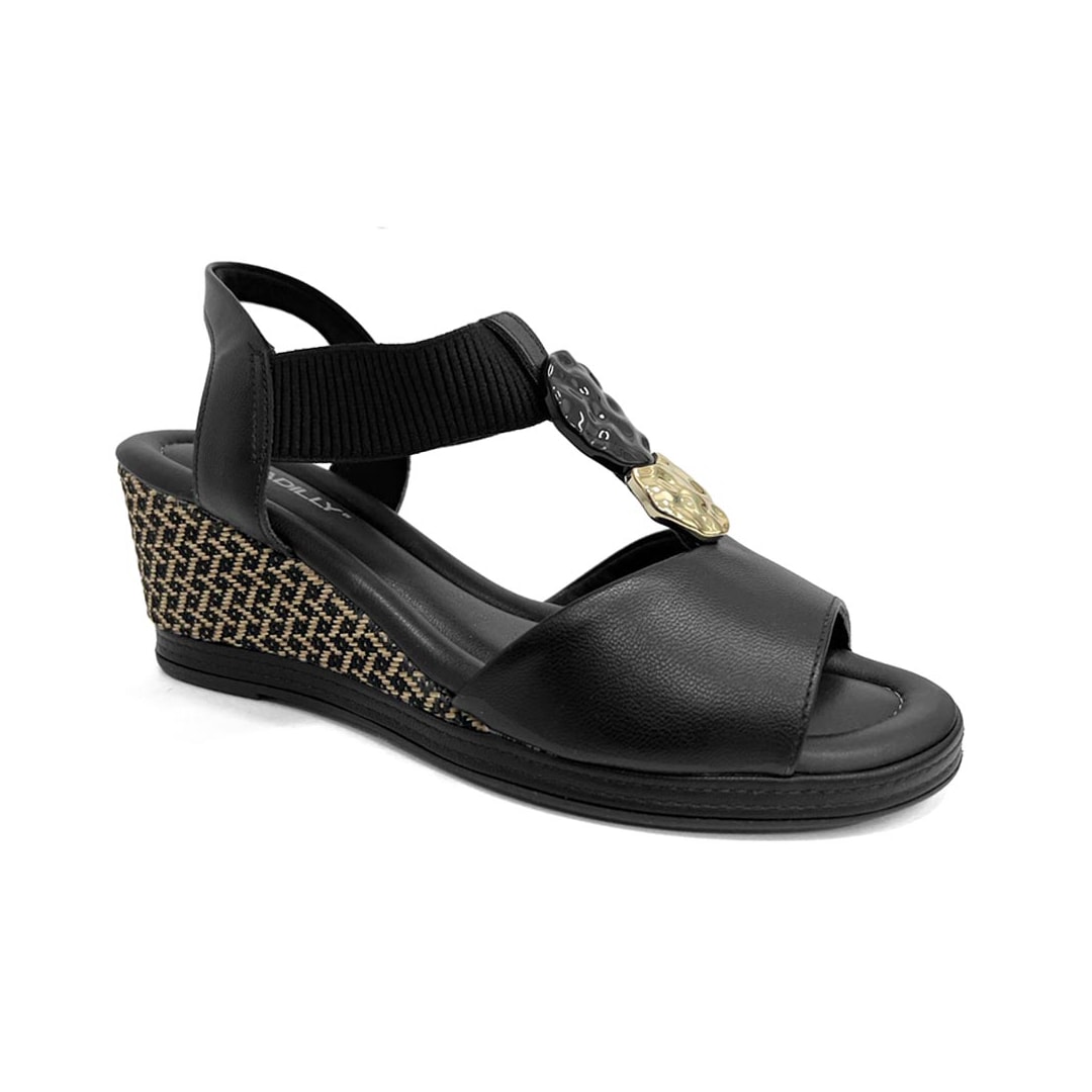 Sandália Piccadilly Anabela Conforto 408240 Preto