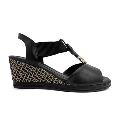 Detalhe - Sandália Piccadilly Anabela Conforto 408240 Preto