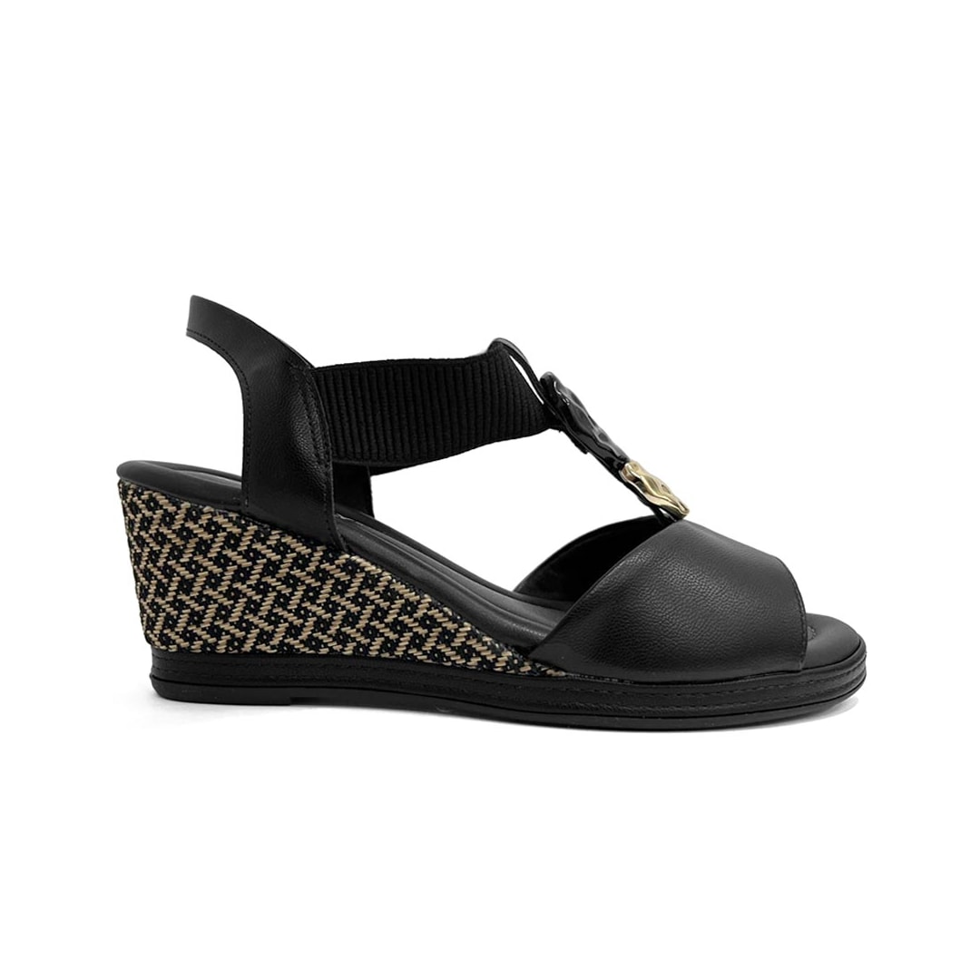 Sandália Piccadilly Anabela Conforto 408240 Preto