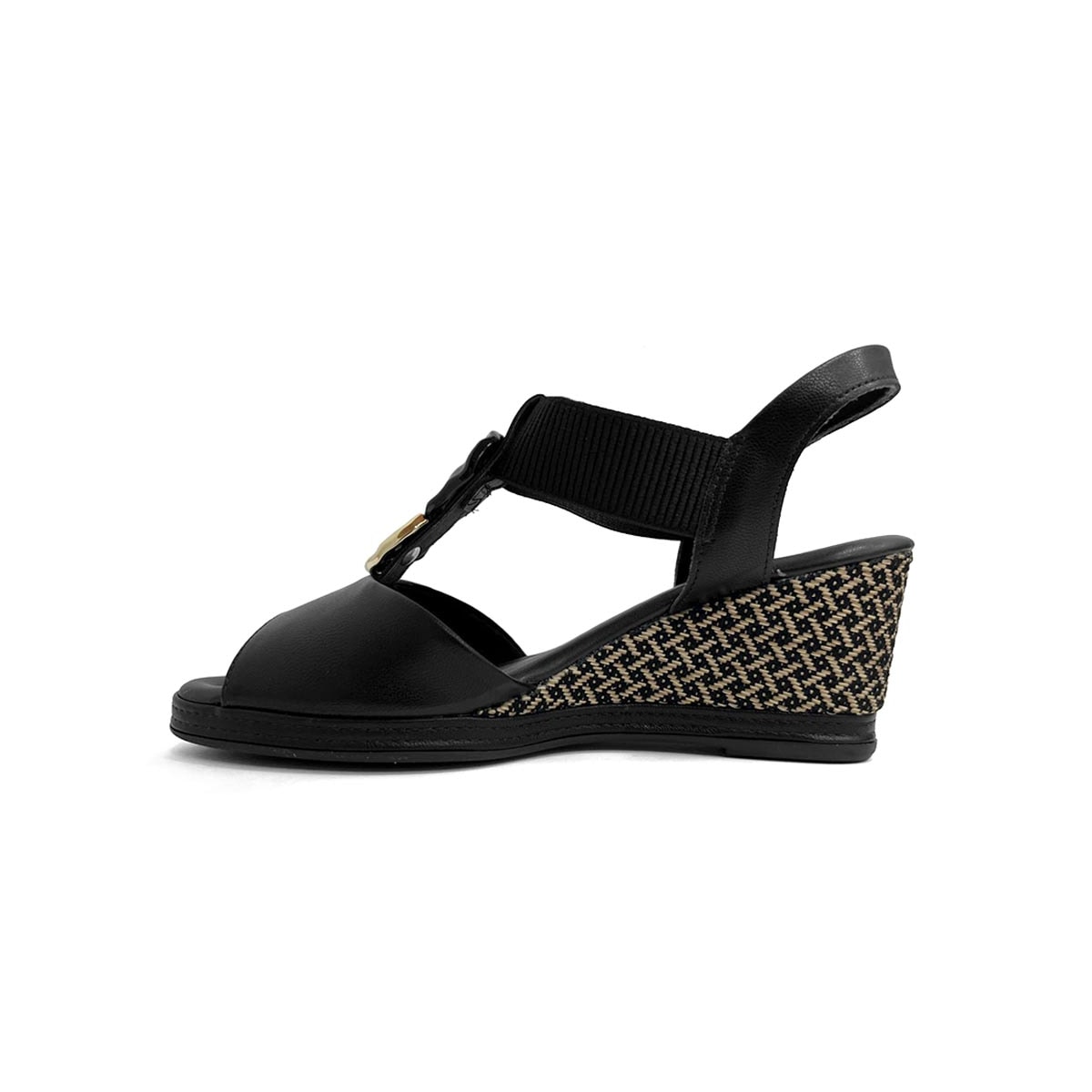 Sandália Piccadilly Anabela Conforto 408240 Preto Sandália Piccadilly Anabela Conforto 408240 Preto