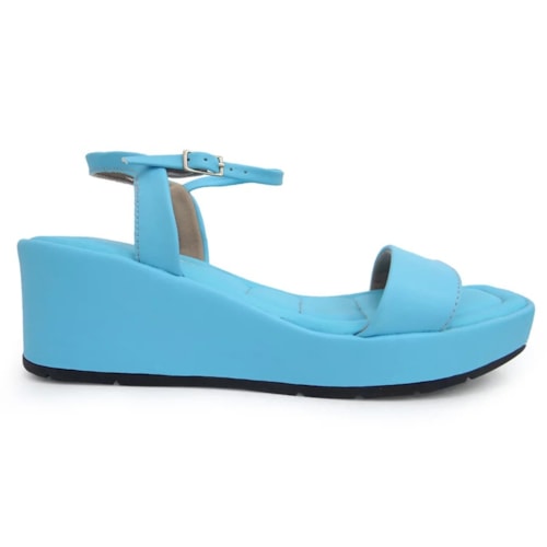 Detalhe - Sandália Piccadilly Anabela Conforto 580004 Azul