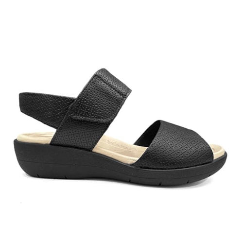 Detalhe - Sandália Piccadilly Anabela Joanete 239016 Preto