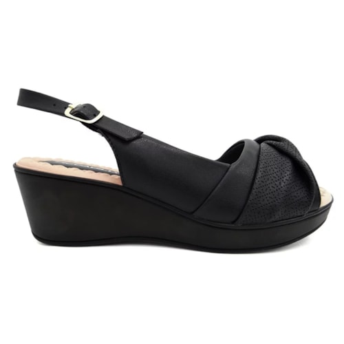 Detalhe - Sandália Piccadilly Anabela Joanete 540342 Preto