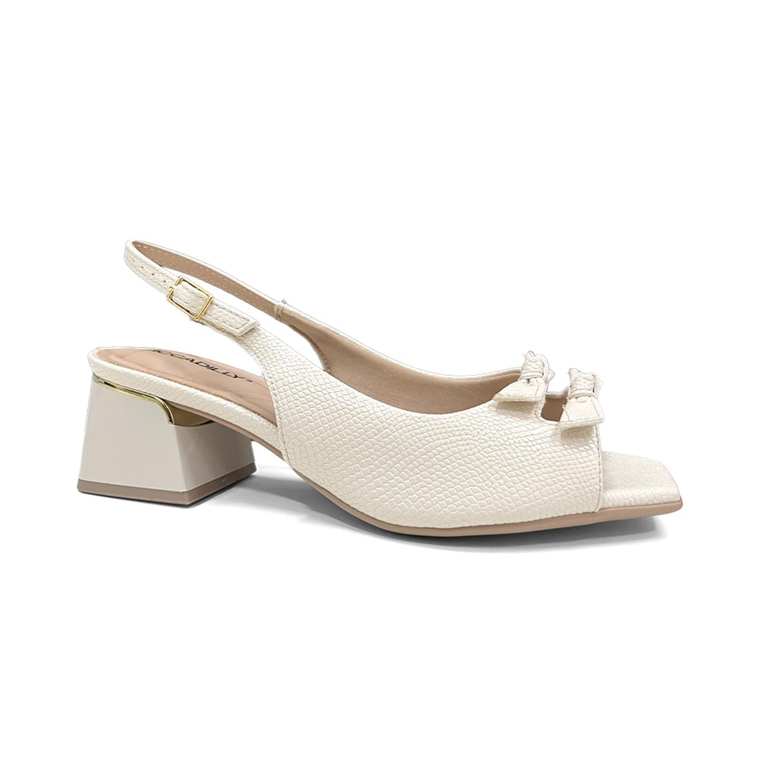 Sandália Piccadilly Bloco Renee Slingback 543109 Off White Sandália Piccadilly Bloco Renee Slingback 543109 Off White