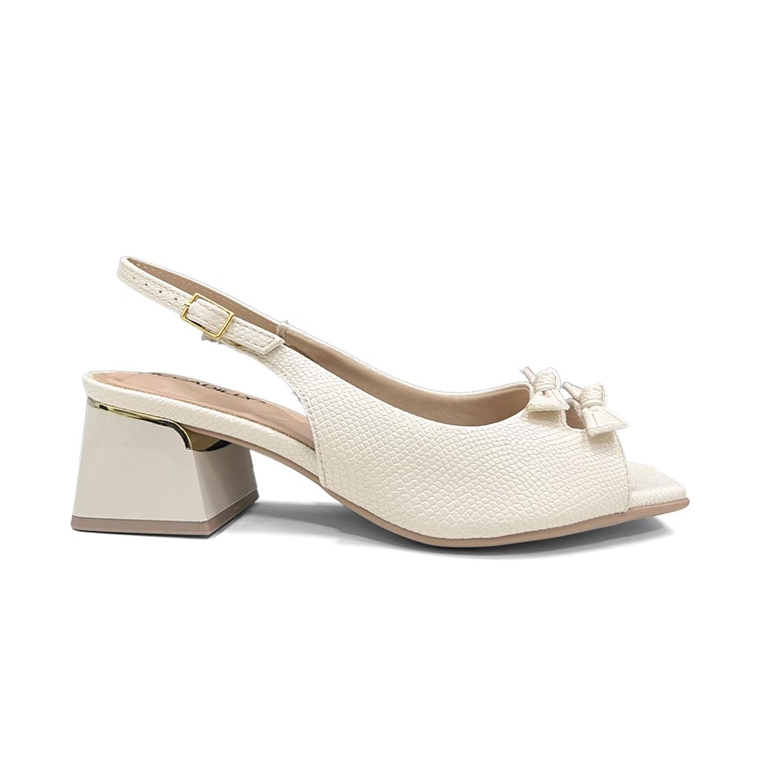 Sandália Piccadilly Bloco Renee Slingback 543109 Off White Sandália Piccadilly Bloco Renee Slingback 543109 Off White