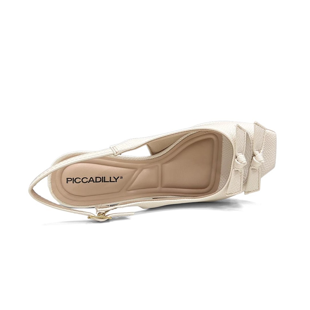 Sandália Piccadilly Bloco Renee Slingback 543109 Off White