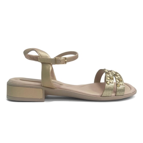 Detalhe - Sandália Piccadilly Conforto 590078 Ouro