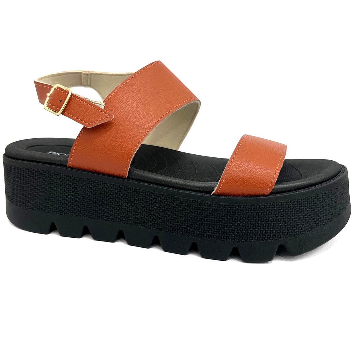 Sandália Piccadilly Conforto Papete Flatform 586001 Caramelo Sandália Piccadilly Conforto Papete Flatform 586001 Caramelo