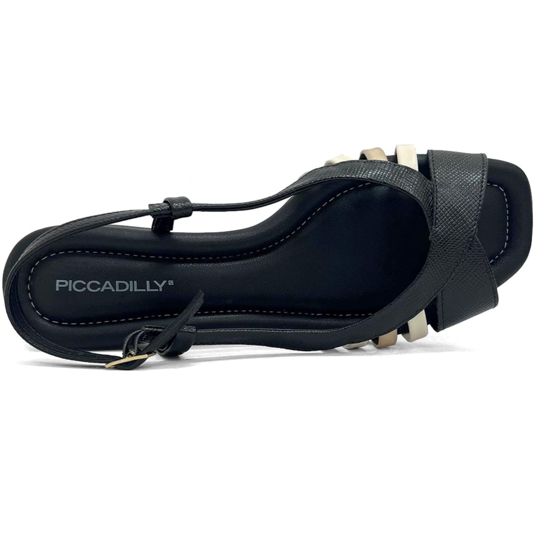 Sandália Piccadilly Conforto Salto Bloco 475013 Preto