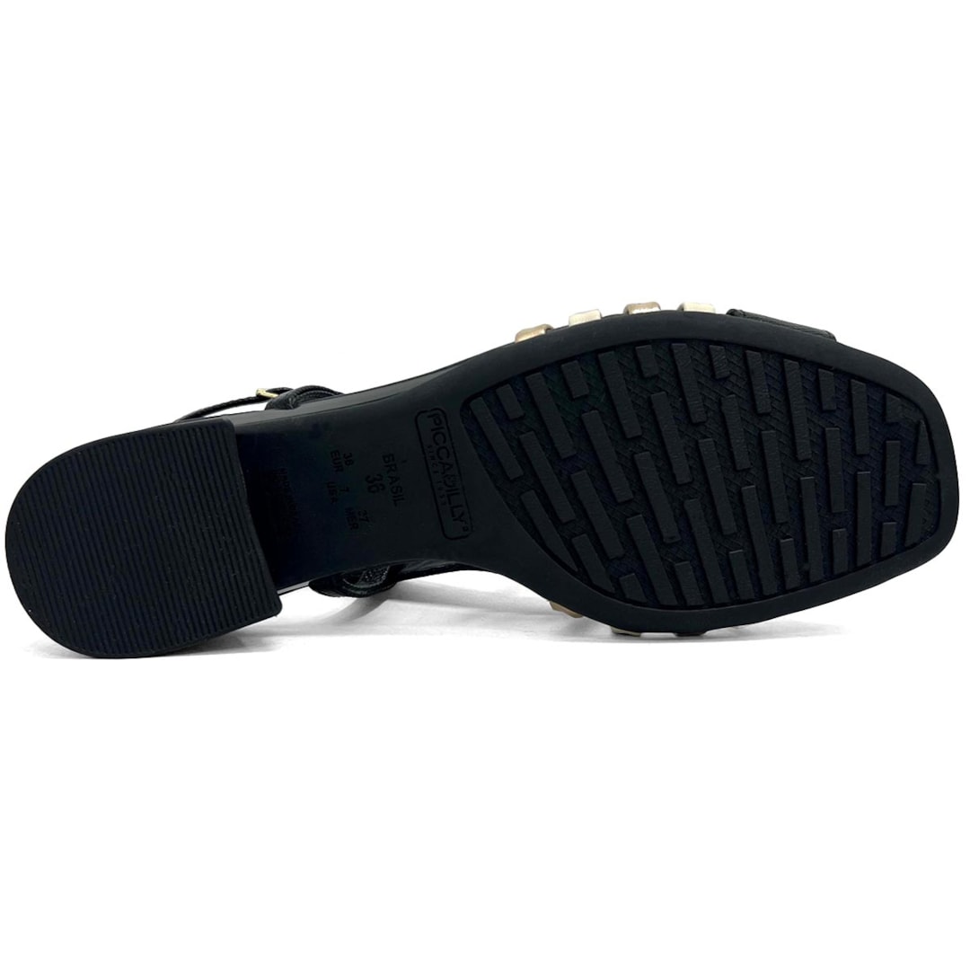 Sandália Piccadilly Conforto Salto Bloco 475013 Preto
