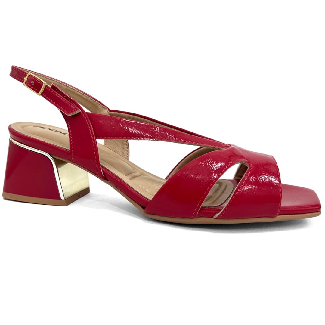 Sandália Piccadilly Conforto Salto Bloco 543082 Hibisco