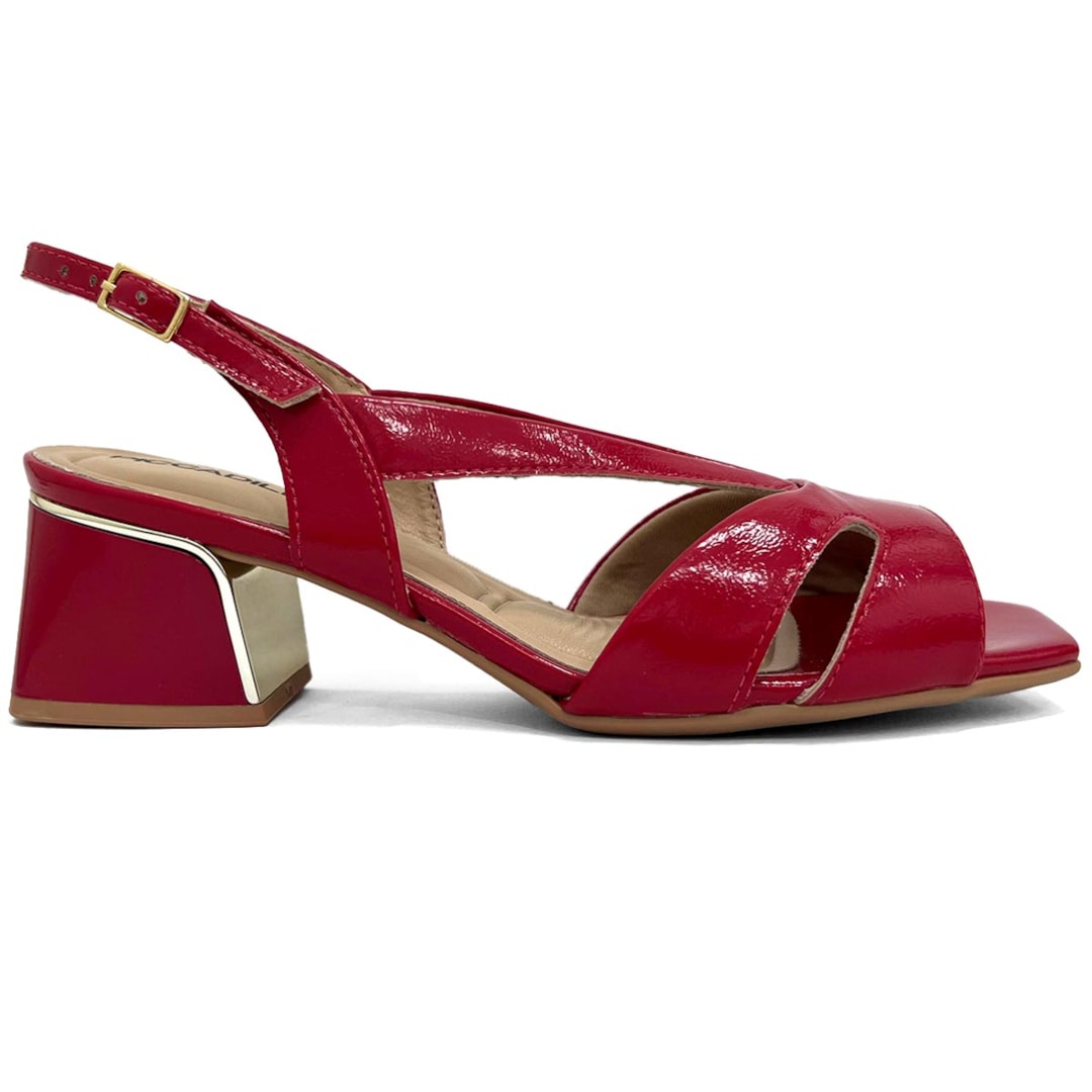 Sandália Piccadilly Conforto Salto Bloco 543082 Hibisco