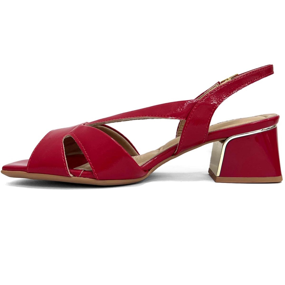 Sandália Piccadilly Conforto Salto Bloco 543082 Hibisco