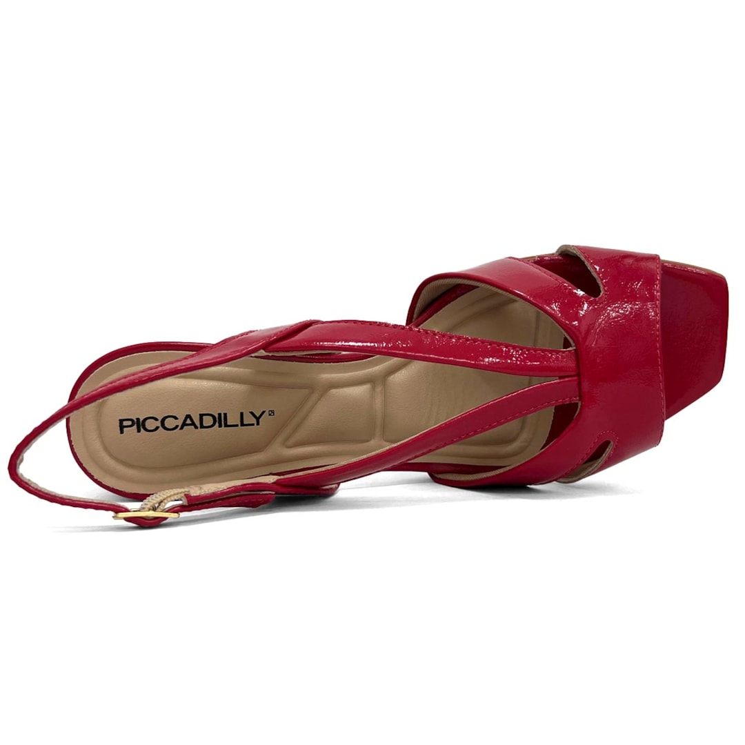 Sandália Piccadilly Conforto Salto Bloco 543082 Hibisco