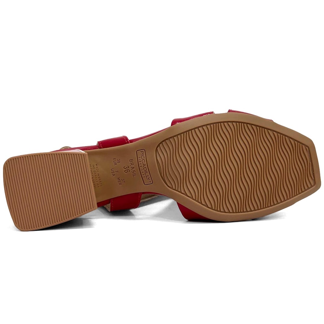 Sandália Piccadilly Conforto Salto Bloco 543082 Hibisco