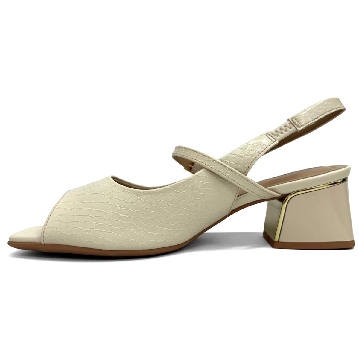 Sandália Piccadilly Conforto Salto Bloco 543083 Off White Sandália Piccadilly Conforto Salto Bloco 543083 Off White