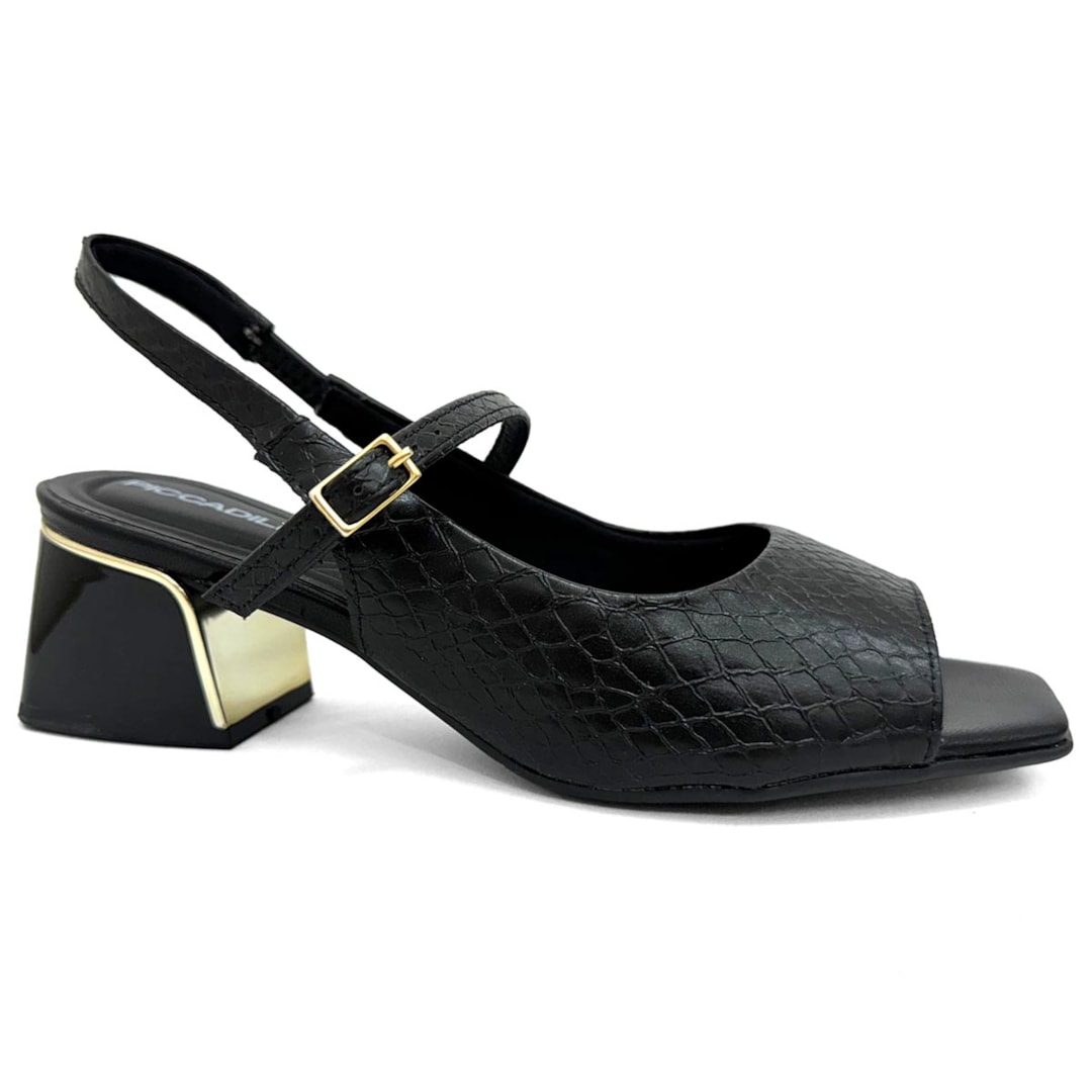 Sandália Piccadilly Conforto Salto Bloco 543083 Preto