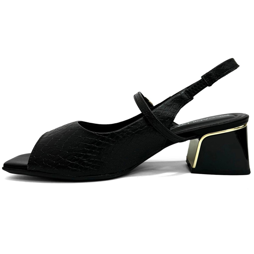 Sandália Piccadilly Conforto Salto Bloco 543083 Preto
