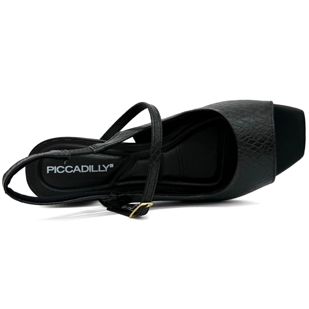 Sandália Piccadilly Conforto Salto Bloco 543083 Preto
