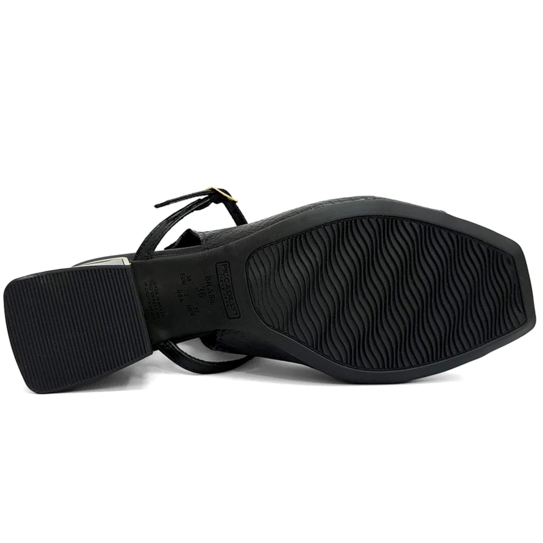 Sandália Piccadilly Conforto Salto Bloco 543083 Preto
