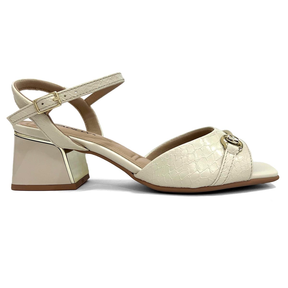 Sandália Piccadilly Conforto Salto Bloco 543084 Off White Sandália Piccadilly Conforto Salto Bloco 543084 Off White