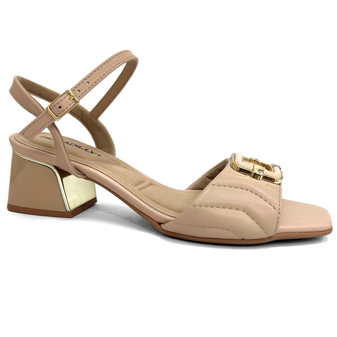 Sandália Piccadilly Conforto Salto Bloco 543086 Rose